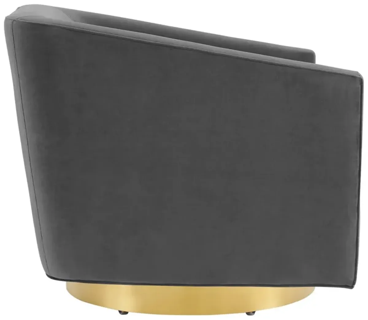 Twist Accent Lounge Performance Velvet Swivel Chair by Modway Gold Charcoal