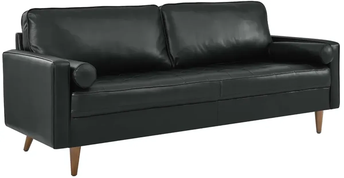 Valour 81" Leather Sofa by Modway Black