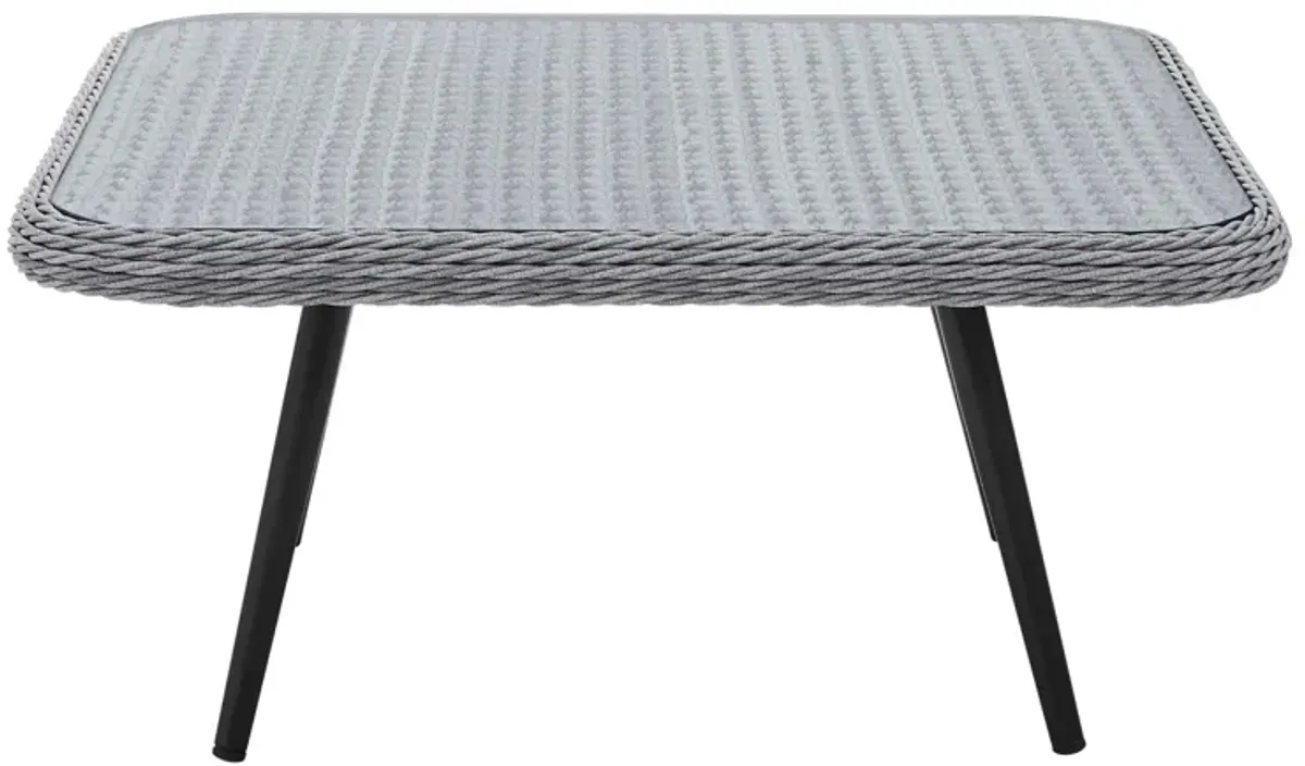 Endeavor Outdoor Patio Wicker Rattan Square Coffee Table by Modway Gray