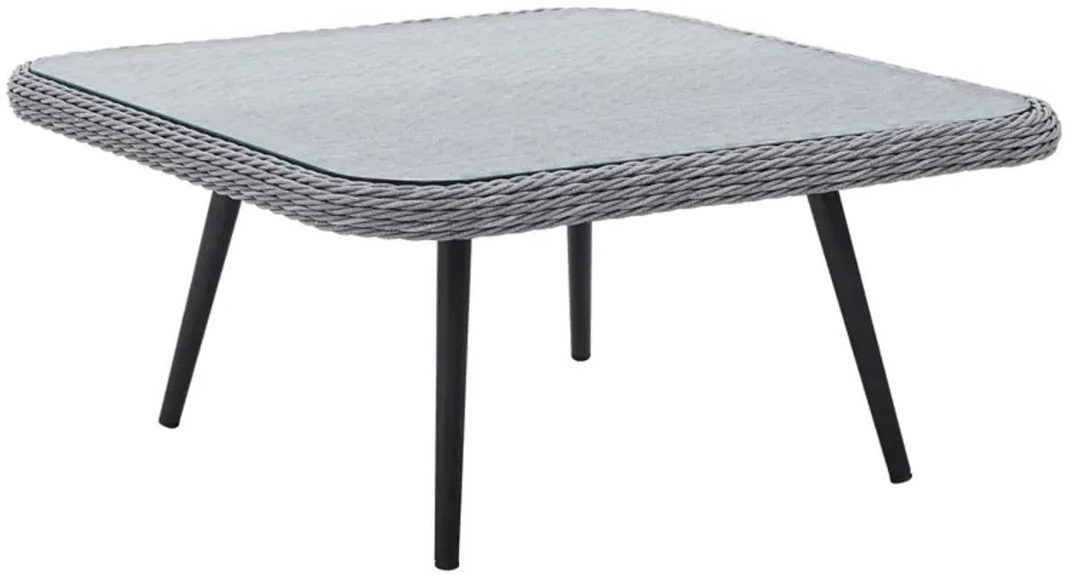 Endeavor Outdoor Patio Wicker Rattan Square Coffee Table by Modway Gray