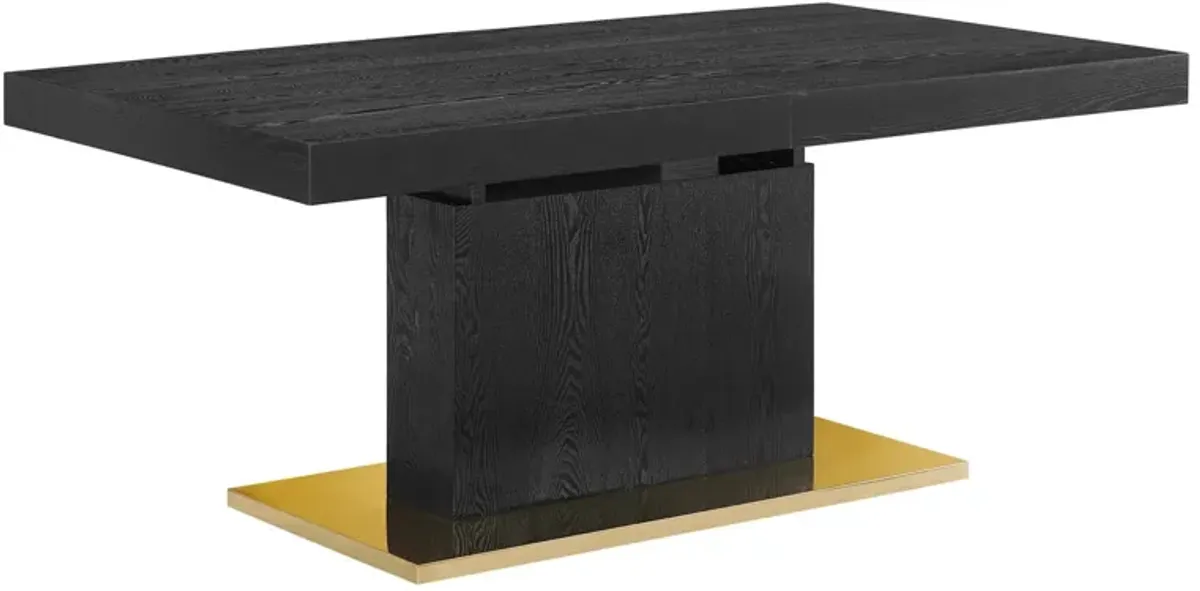 Vector Expandable Dining Table by Modway Black Gold