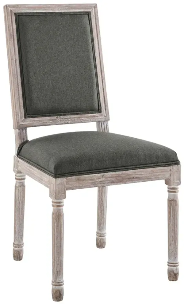 Court French Vintage Upholstered Fabric Dining Side Chair by Modway Natural Gray