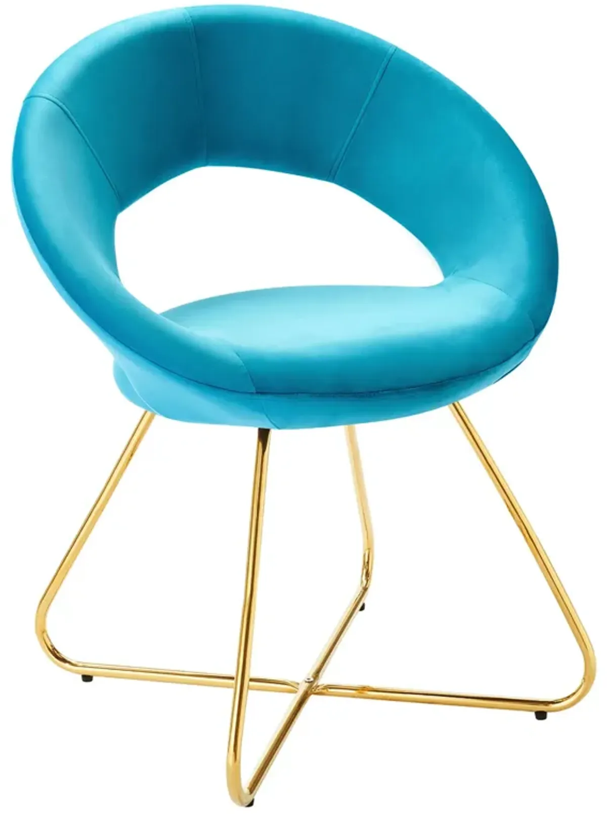 Nouvelle Performance Velvet Dining Chair Set of 2 by Modway Gold Blue