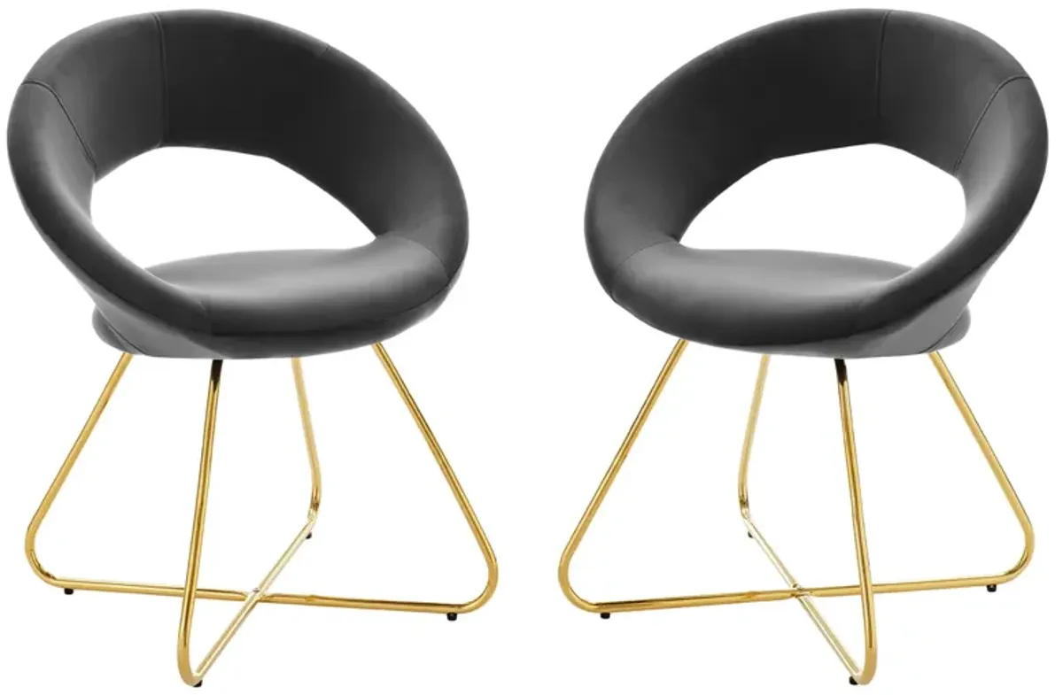 Nouvelle Performance Velvet Dining Chair Set of 2 by Modway