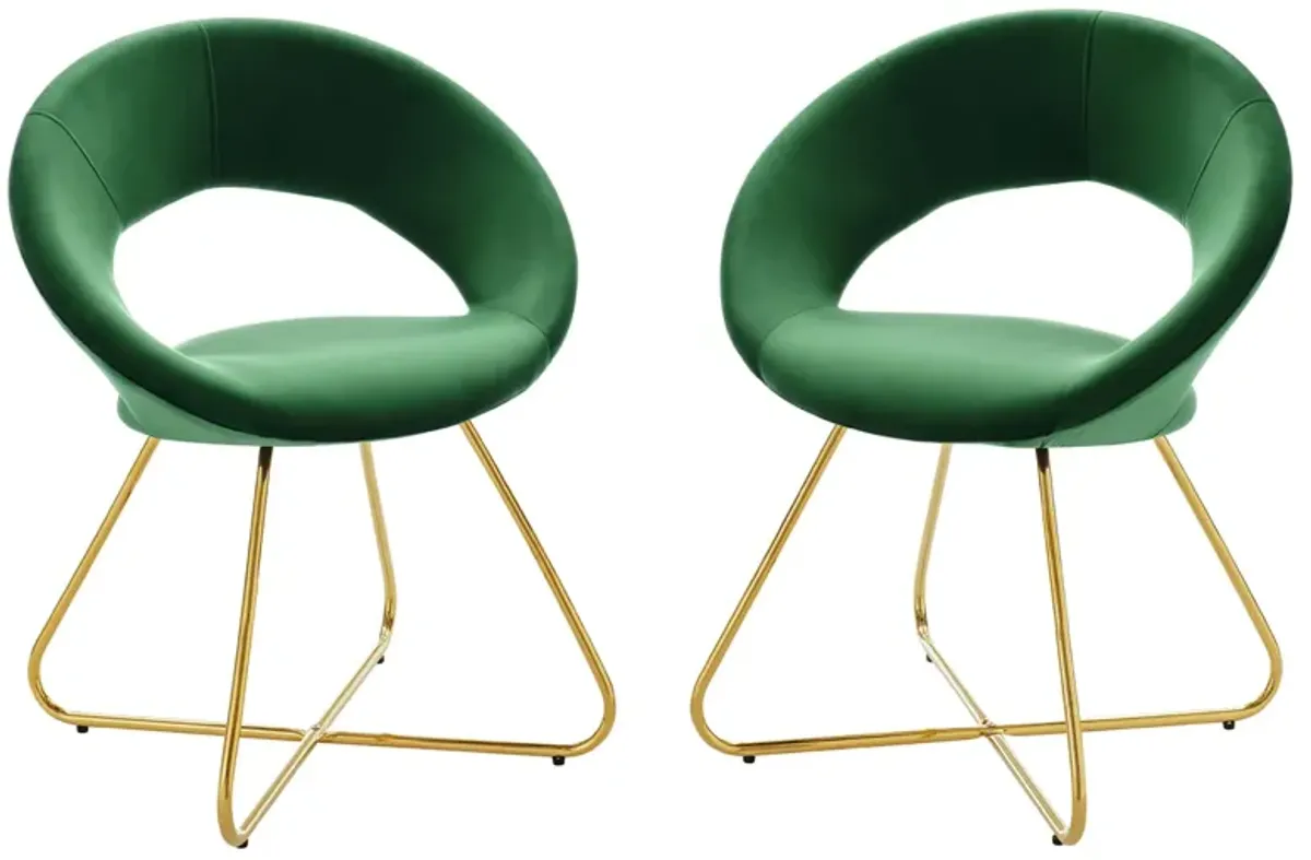 Nouvelle Performance Velvet Dining Chair Set of 2 by Modway