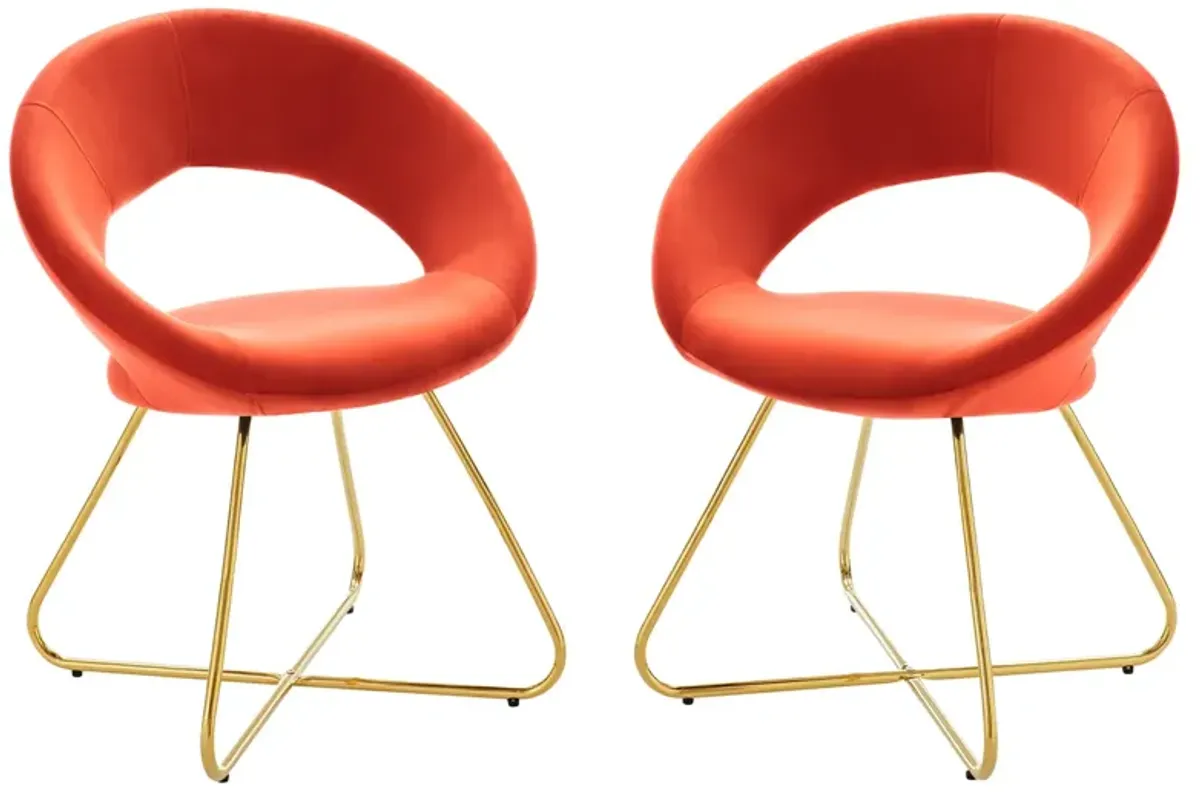 Nouvelle Performance Velvet Dining Chair Set of 2 by Modway