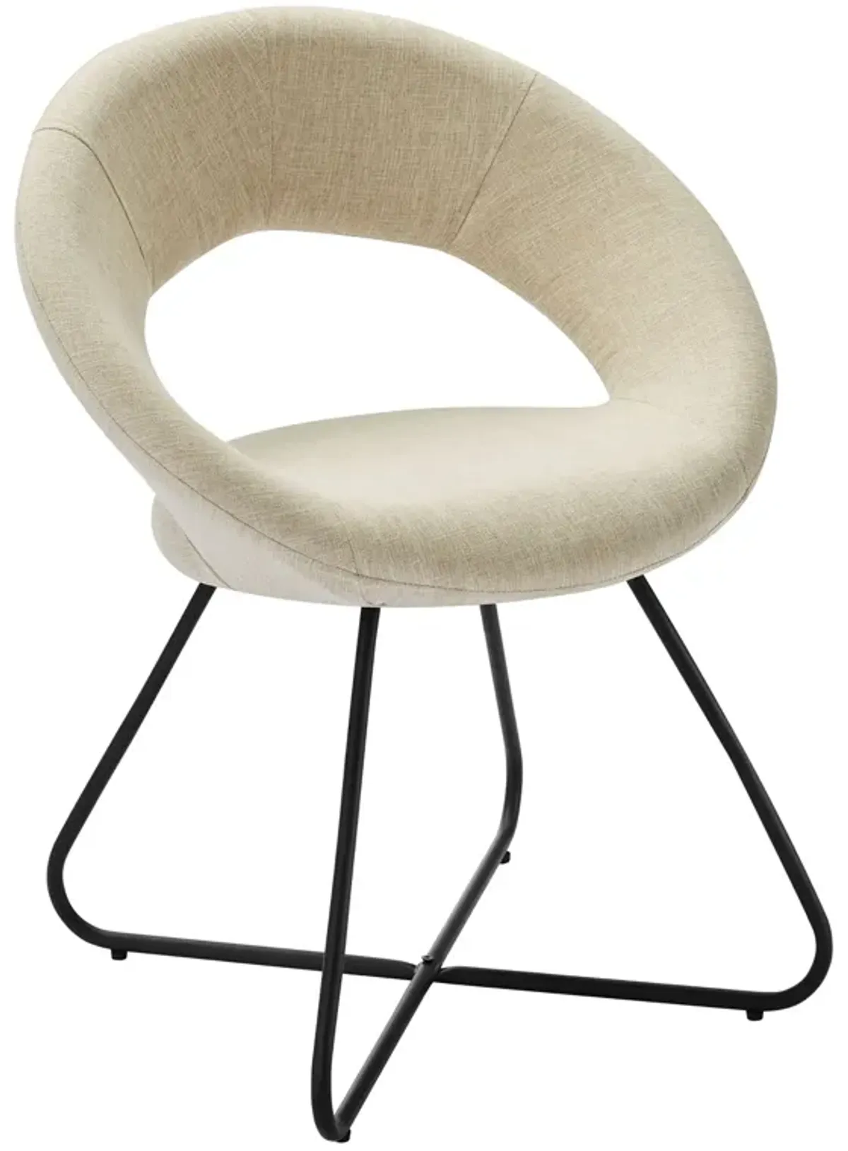 Nouvelle Upholstered Fabric Dining Chair Set of 2 by Modway Black Beige