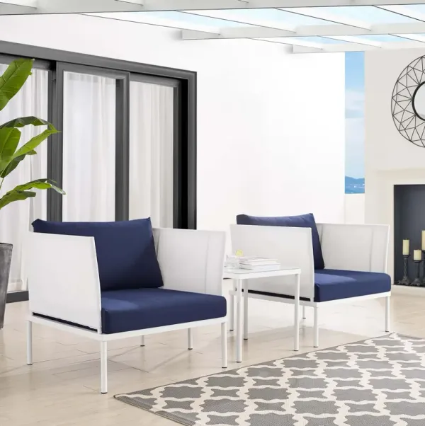 Harmony 3-Piece  Sunbrella® Outdoor Patio Aluminum Seating Set by Modway