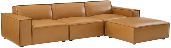 Restore 4-Piece Vegan Leather Sectional Sofa by Modway Tan