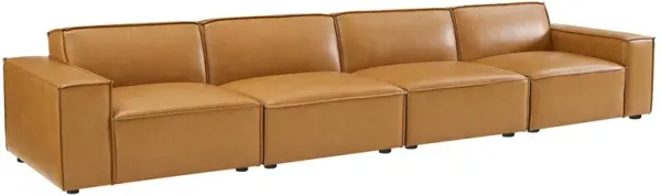 Restore Vegan Leather 4-Piece Sofa by Modway Tan