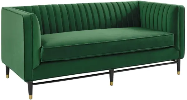 Devote Channel Tufted Performance Velvet Loveseat by Modway Emerald
