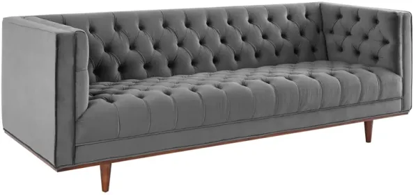 Elation Tufted Performance Velvet Sofa by Modway Gray