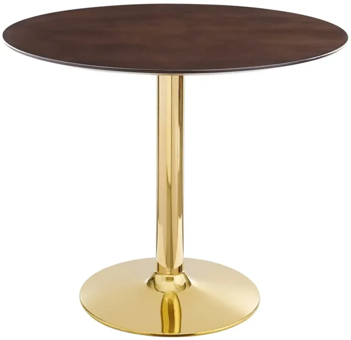 Verne 35" Dining Table by Modway Gold Cherry Walnut