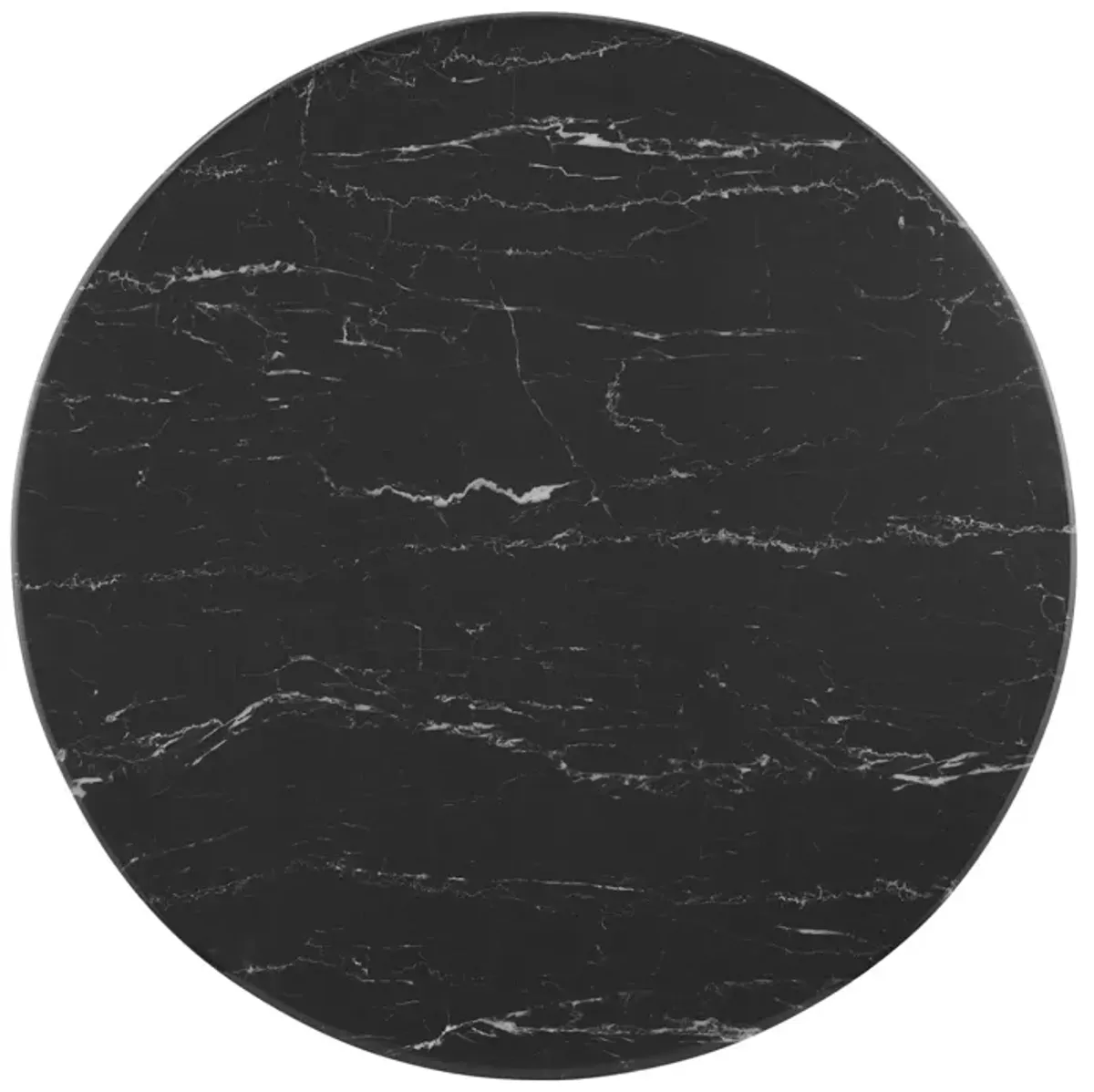 Verne 28" Artificial Marble Dining Table by Modway Gold Black