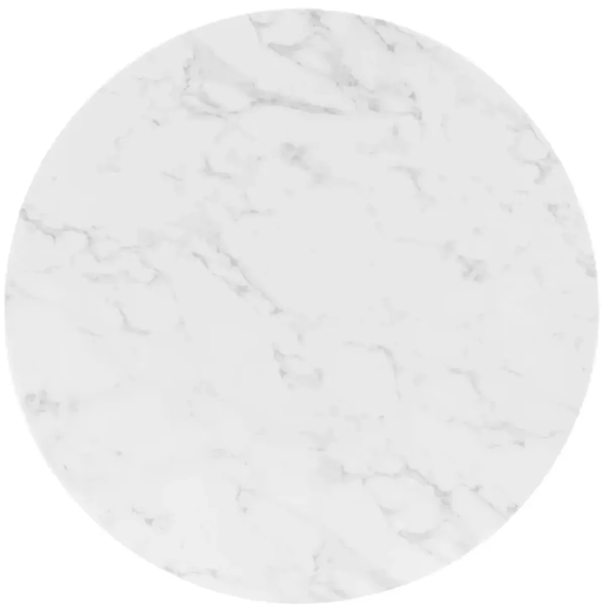 Verne 40" Artificial Marble Dining Table by Modway Gold White