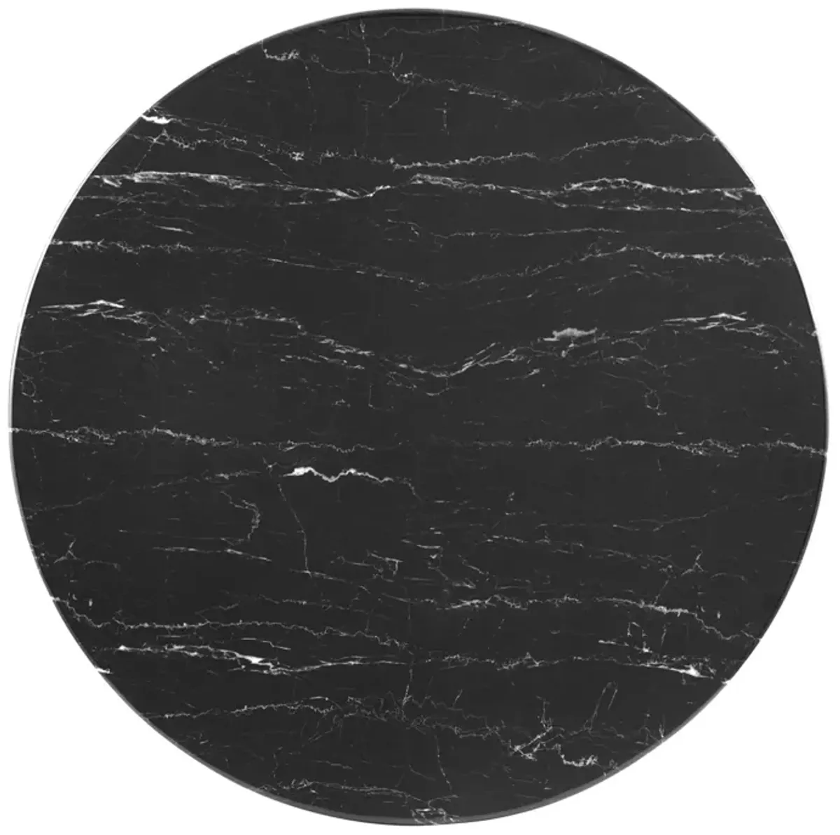 Verne 40" Artificial Marble Dining Table by Modway Gold Black