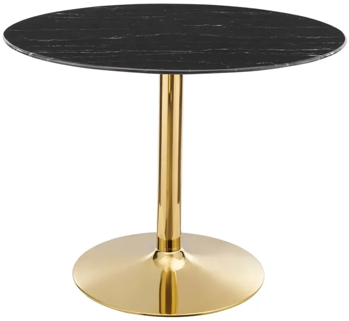 Verne 40" Artificial Marble Dining Table by Modway Gold Black