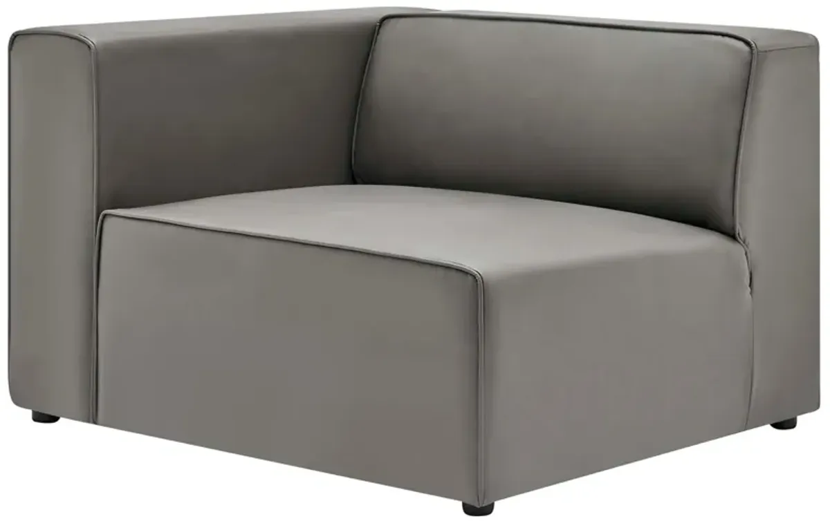 Mingle Vegan Leather 3-Piece Sectional Sofa by Modway Gray