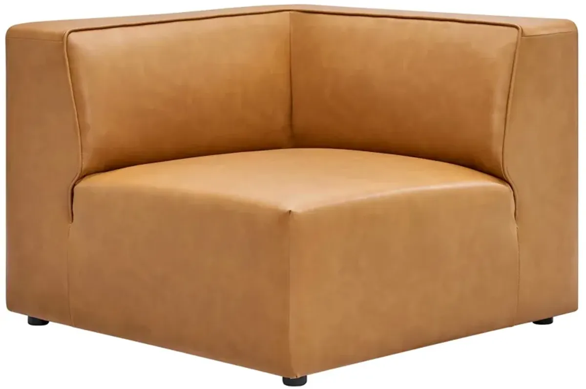 Mingle 7-Piece Vegan Leather Sectional Sofa by Modway Tan