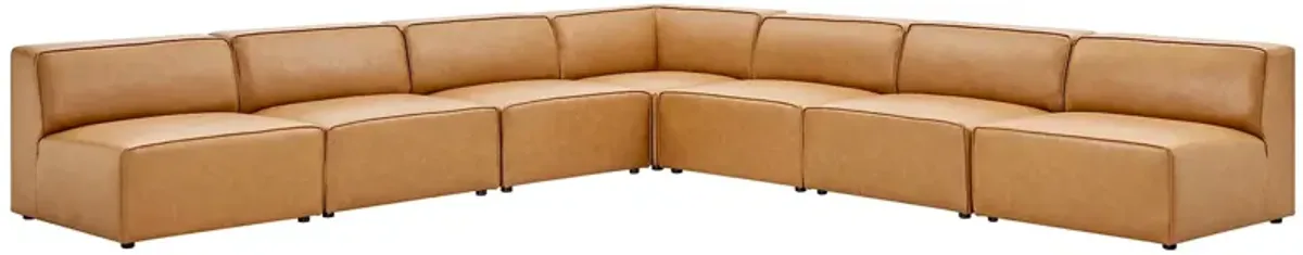 Mingle 7-Piece Vegan Leather Sectional Sofa by Modway White