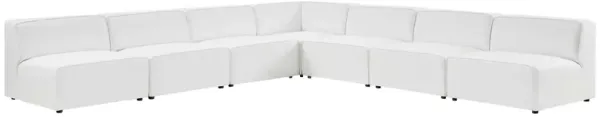 Mingle 7-Piece Vegan Leather Sectional Sofa by Modway White