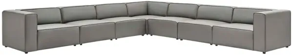 Mingle 7-Piece Vegan Leather Sectional Sofa by Modway Gray