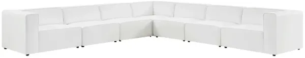Mingle 7-Piece Vegan Leather Sectional Sofa by Modway White