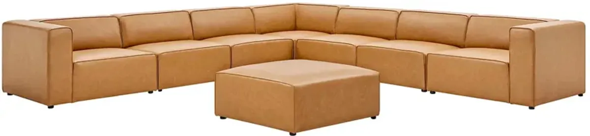 Mingle Vegan Leather 8-Piece Sectional Sofa Set by Modway Tan