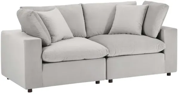 Commix Down Filled Overstuffed Performance Velvet Loveseat by Modway Light Gray