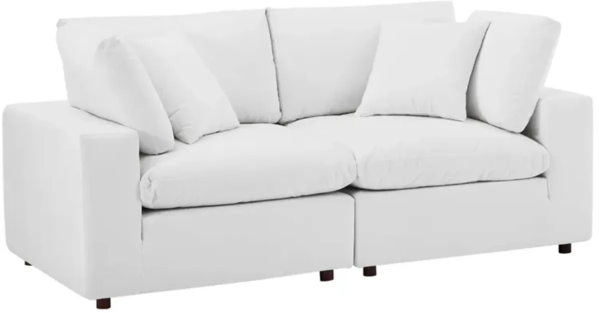 Commix Down Filled Overstuffed Performance Velvet Loveseat by Modway White