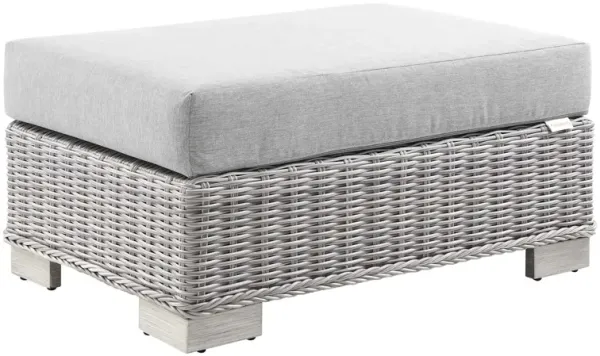 Conway Outdoor Patio Wicker Rattan Ottoman by Modway Light Gray Gray