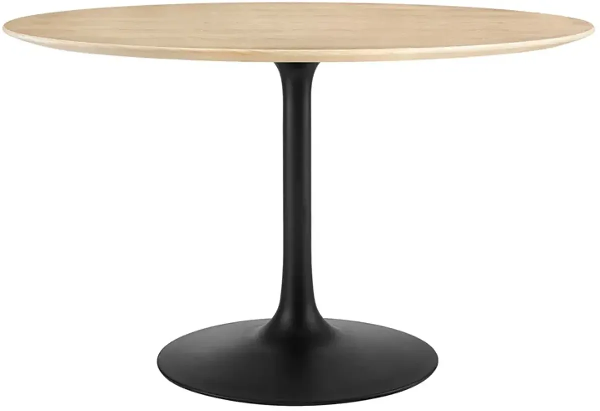 Lippa Round 48" Dining Table by Modway Wood / Black Natural