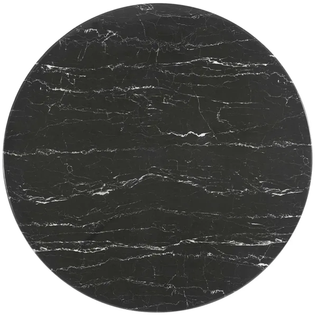 Lippa Round 40" Dining Table by Modway Faux Marble / Black Black