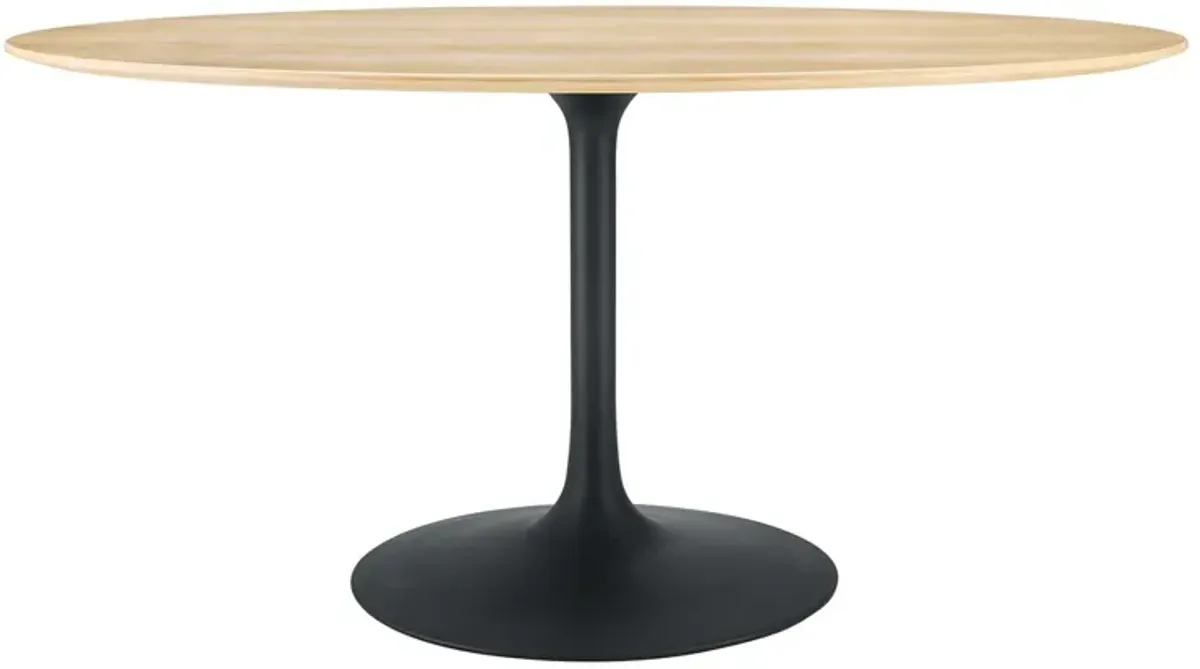 Lippa Oval Wood Dining Table by Modway 60" / Black Natural
