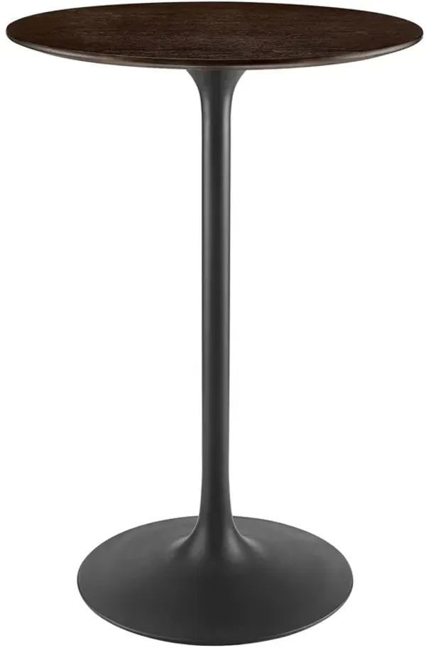 Lippa Round Wood Bar Table by Modway 28" / Black Cherry Walnut