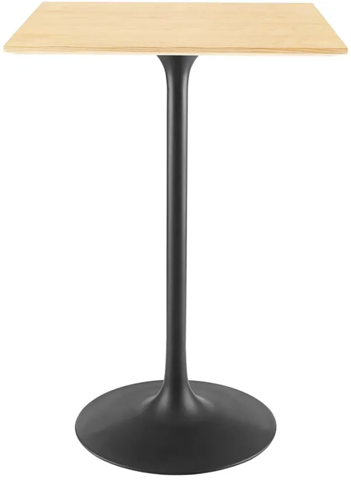 Lippa Square Wood Bar Table by Modway 28" / Black Natural