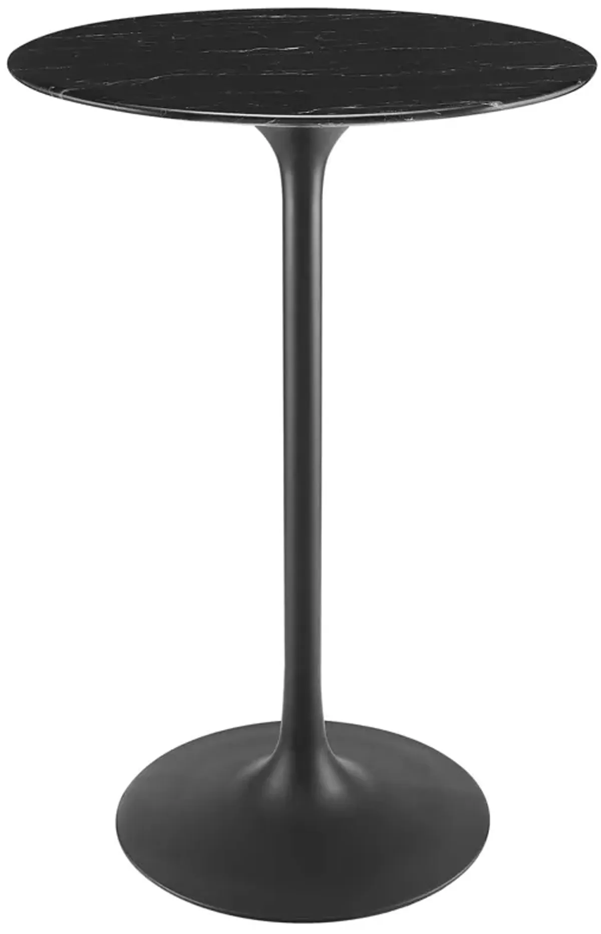Lippa Round Artificial Marble Bar Table by Modway 28" / Black Black