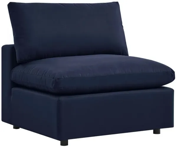 Commix Overstuffed Outdoor Patio Armless Chair by Modway Navy