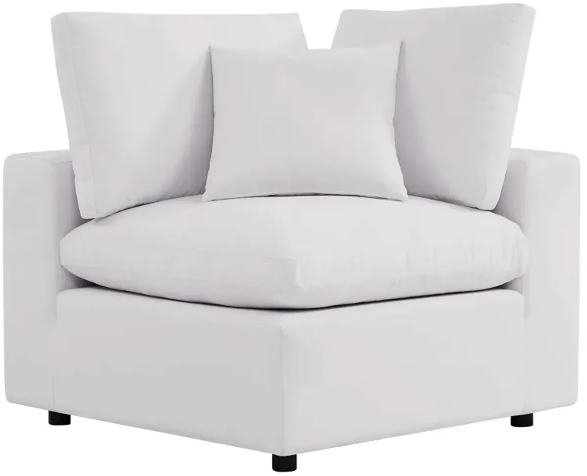 Commix Overstuffed Outdoor Patio Corner Chair by Modway White