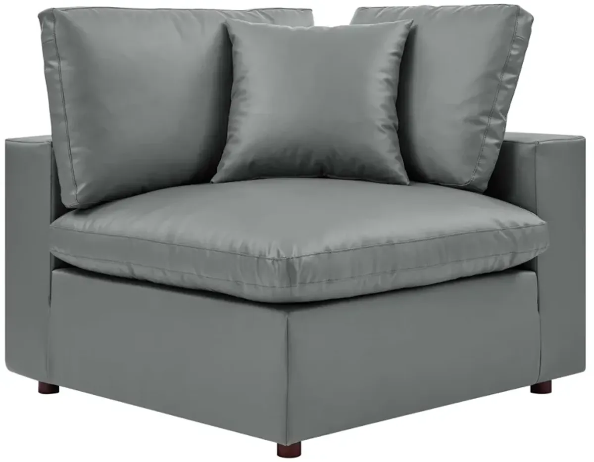 Commix Down Filled Overstuffed Vegan Leather Loveseat by Modway