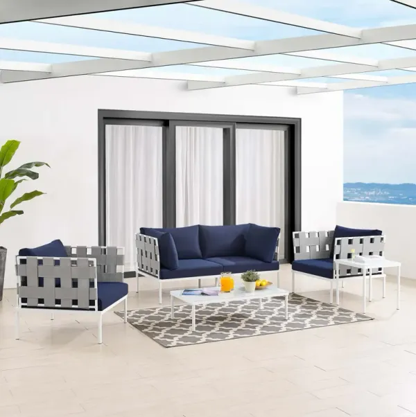 Harmony 5-Piece  Sunbrella® Outdoor Patio Aluminum Furniture Set by Modway