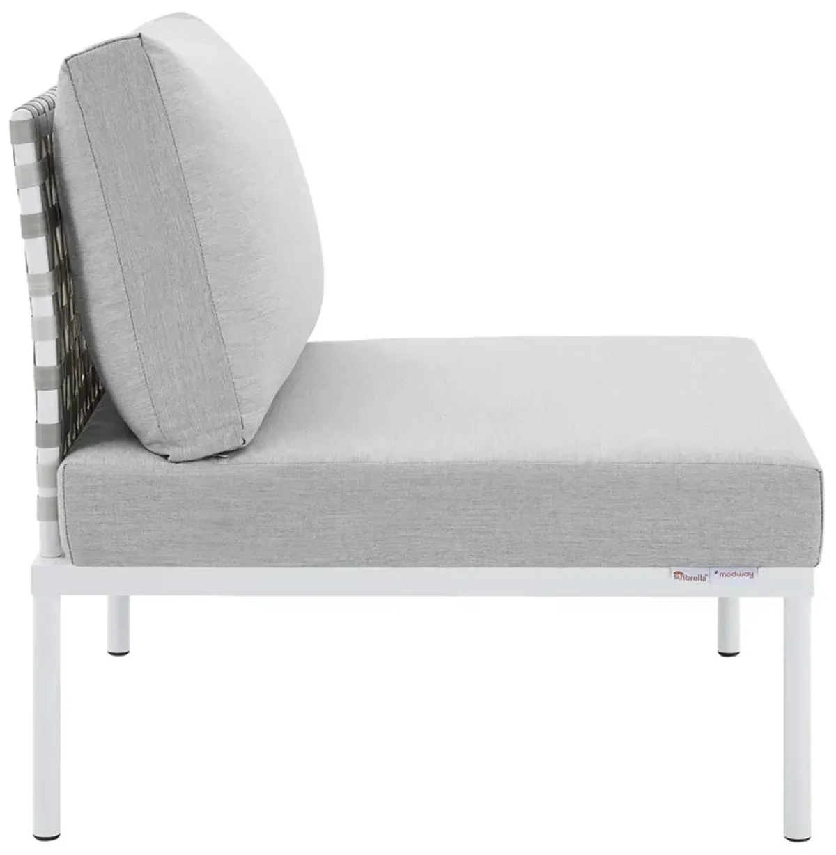 Harmony Sunbrella® Basket Weave Outdoor Patio Aluminum Armless Chair by Modway