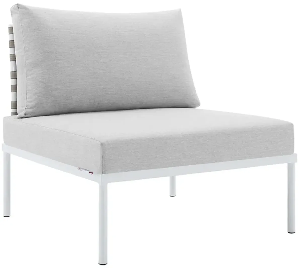 Harmony Sunbrella® Basket Weave Outdoor Patio Aluminum Armless Chair by Modway Tan Gray