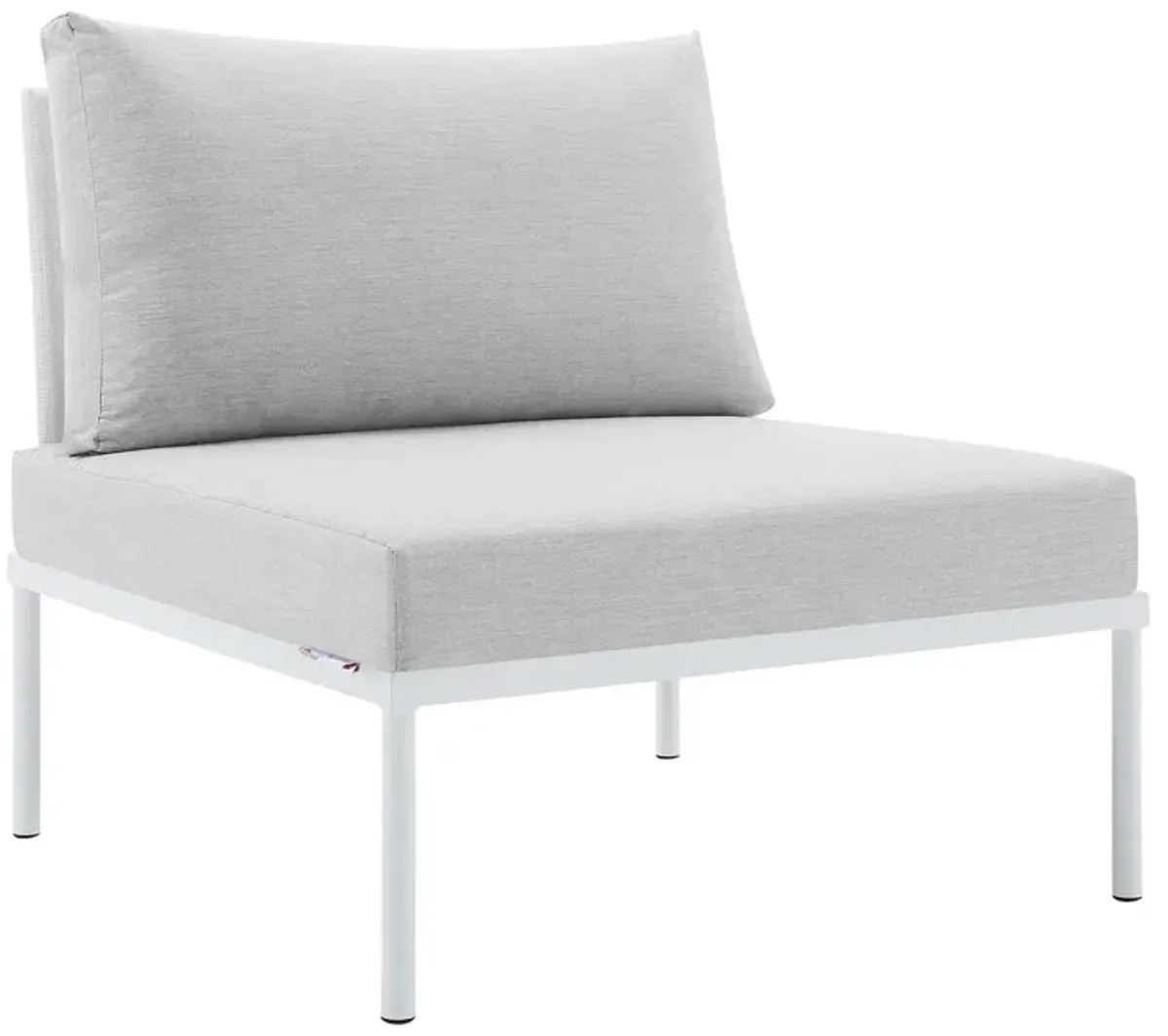 Harmony Sunbrella® Outdoor Patio Aluminum Armless Chair by Modway White Gray