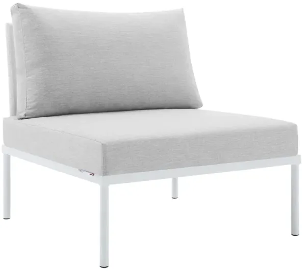 Harmony Sunbrella® Outdoor Patio Aluminum Armless Chair by Modway White Gray