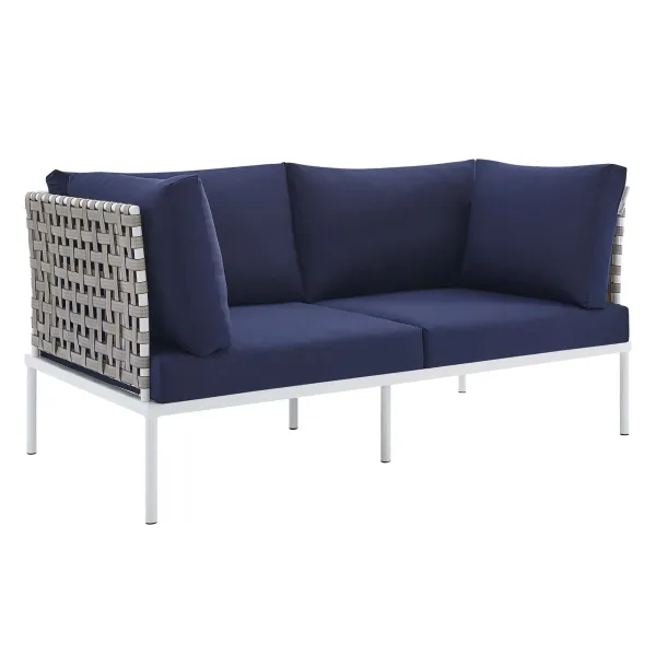 Harmony Sunbrella® Basket Weave Outdoor Patio Aluminum Loveseat by Modway