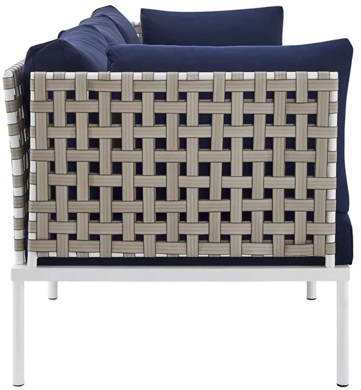 Harmony Sunbrella® Basket Weave Outdoor Patio Aluminum Sofa by Modway