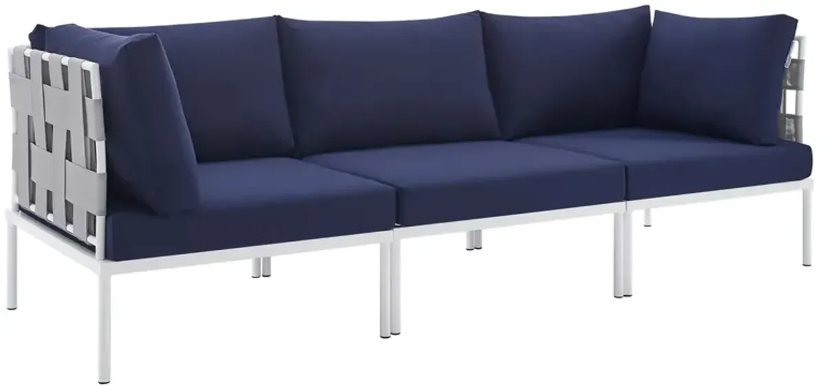 Harmony Sunbrella® Outdoor Patio Aluminum Sofa by Modway Gray Navy