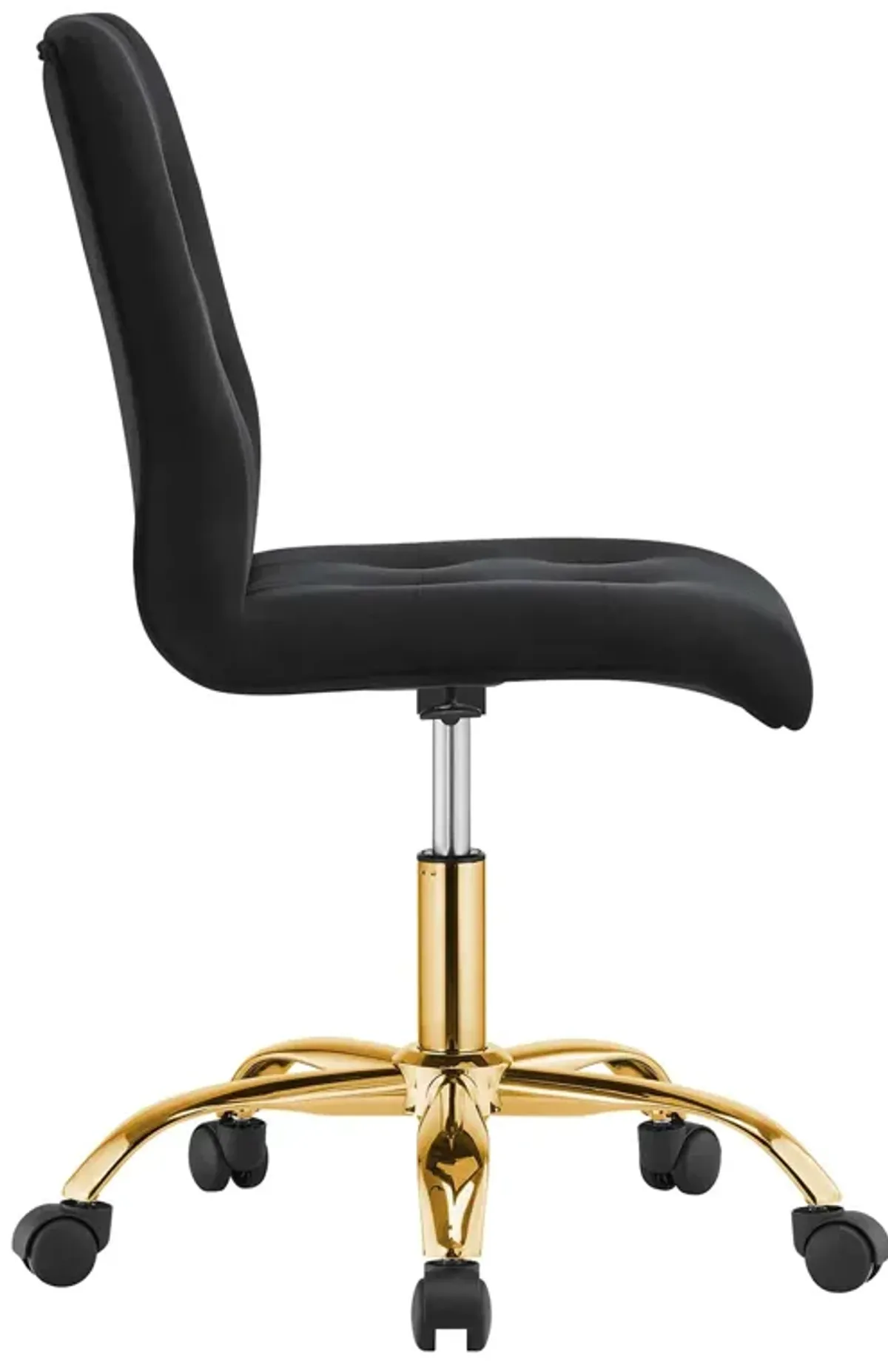Prim Armless Performance Velvet Office Chair by Modway Gold Black