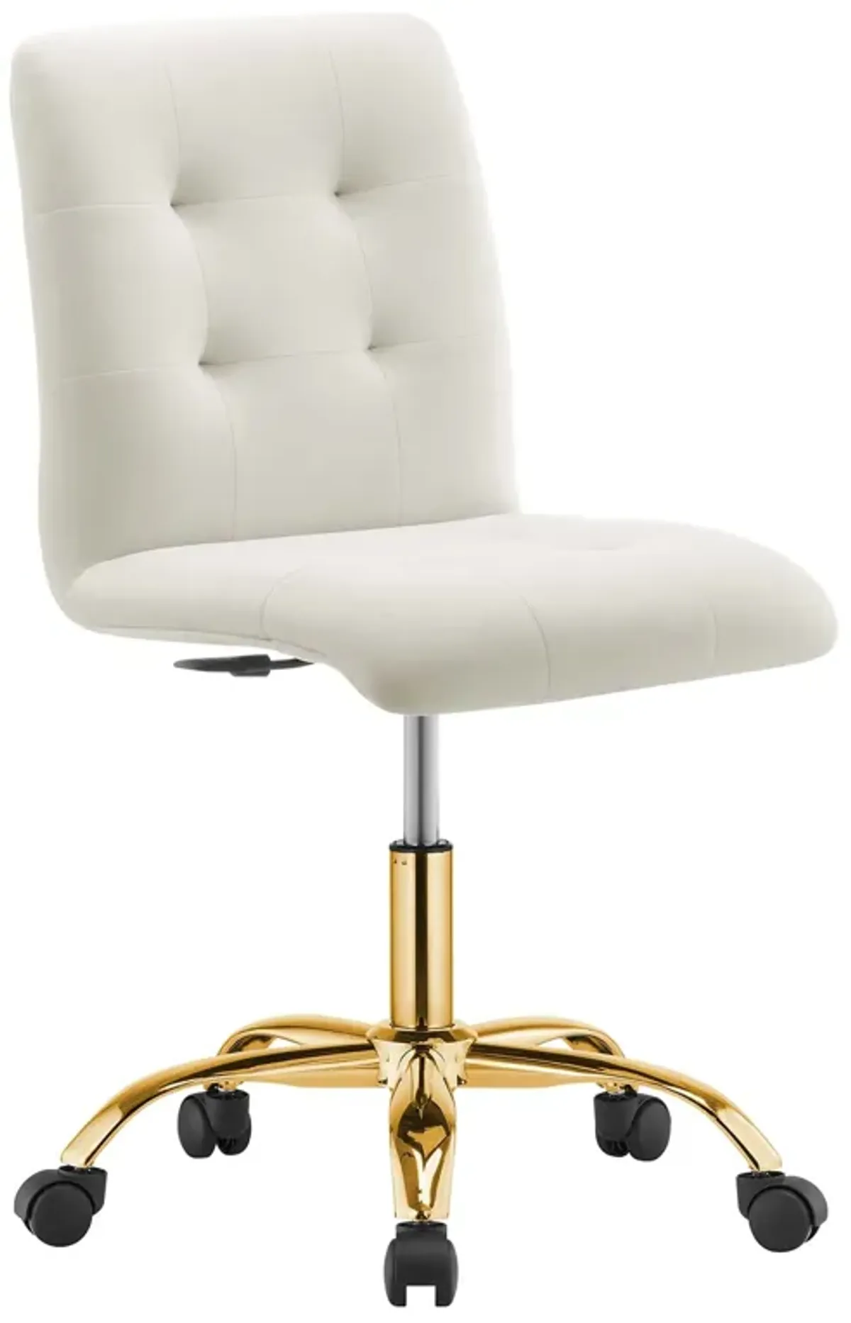 Prim Armless Performance Velvet Office Chair by Modway Gold Ivory